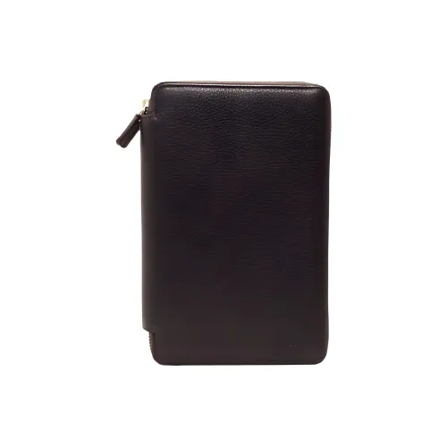 Dunhill Держатель для карт из коровьей кожи кошелек мужской темно-коричневый