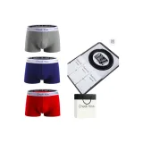 [9058 Натуральная кожа Ремень] + 100% хлопок [Серый + Королевский синий + Красный] Коробка 3 шт