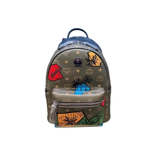 MCM Leather Backpack Medium Unisex Sea Turtle Green MCM Кожа Рюкзак Средний Унисекс Sea Черепаха Зеленый