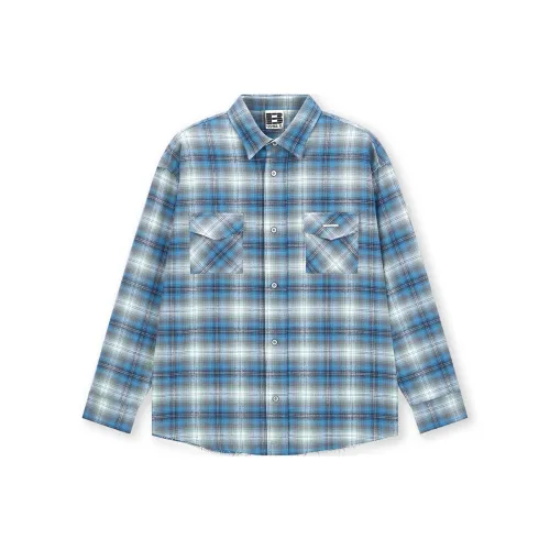 Безшовный крой, синий, унисекс, рубашки