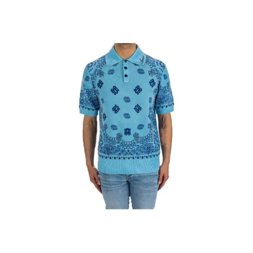 AMIRI Мужская поло рубашка синего цвета