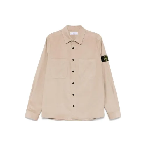 Stone Island Экрю Мужские Рубашки