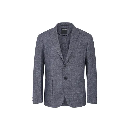 Ermenegildo Zegna Синий Серый Мужской Деловой Костюм