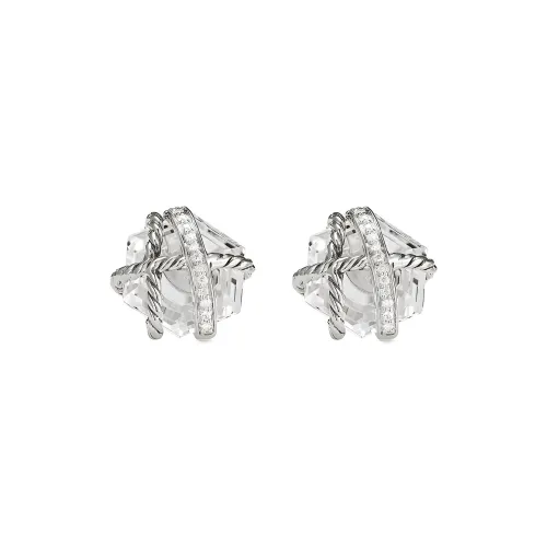 David Yurman Серебряный Желтый Кристалл Серьги-гвоздики Women's Silver