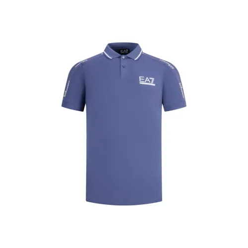 EMPORIO ARMANI EA7 SS24 Поло Мужское Королевский Синий