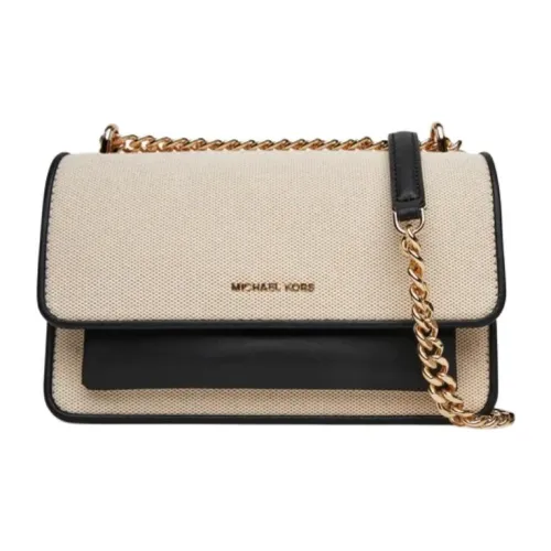 MICHAEL KORS MMK Хлопок Плечевая сумка Маленькая Женская Черная и Бежевая