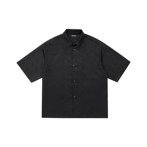 TEAM WANG Design Черные Мужские Рубашки