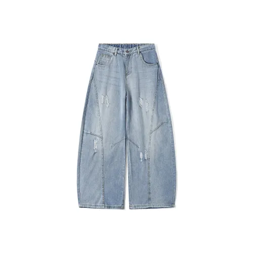 ELCORO Джинсы Унисекс Винтаж Синий