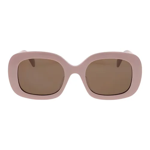 CELINE Пластиковая оправа нерегулярная форма солнцезащитные очки женские розовый