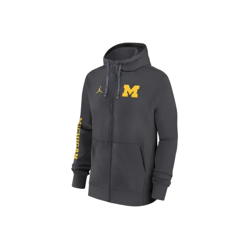 Jordan Michigan Wolverines Sideline Team Issue Colleg Толстовка Мужская Угольно-Серый