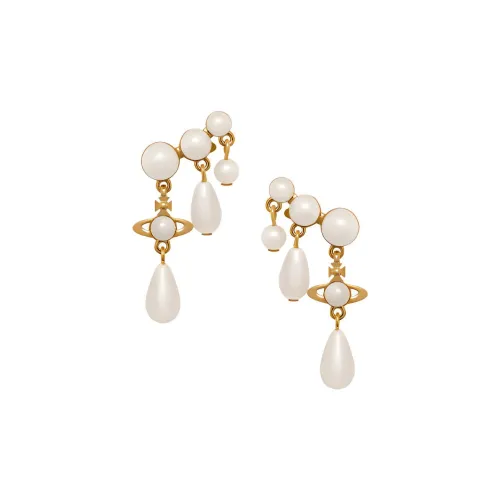 Vivienne Westwood Металл Brass Glass Pearl Earrings Unisex White