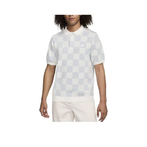 Nike Sportswear Club Поло Мужское Чисто Белое Золотое