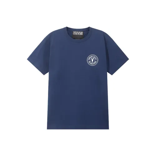 VERSACE JEANS COUTURE SS25 T-Shirt Мужской Темно-синий