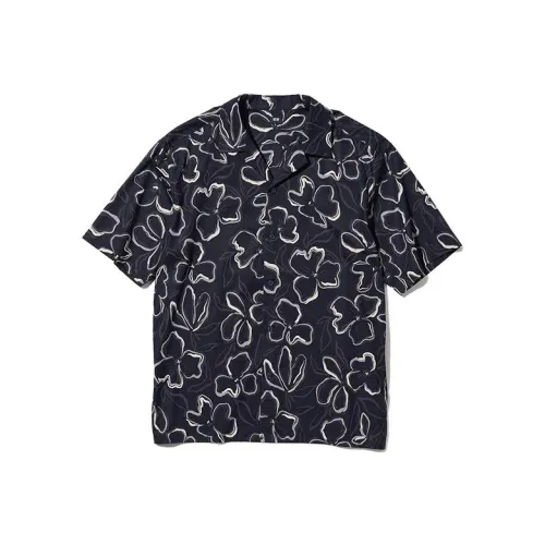 UNIQLO Темно-синяя унисекс рубашка