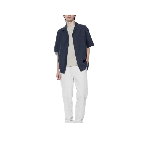 UNIQLO Темно-синяя унисекс рубашка