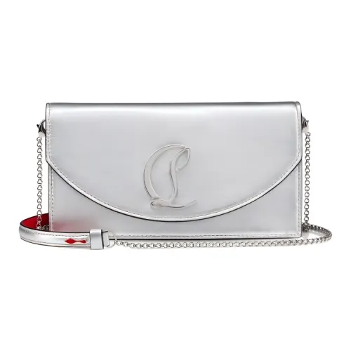 CL LUBOTING Клатч из кожи наппа женский серебряный