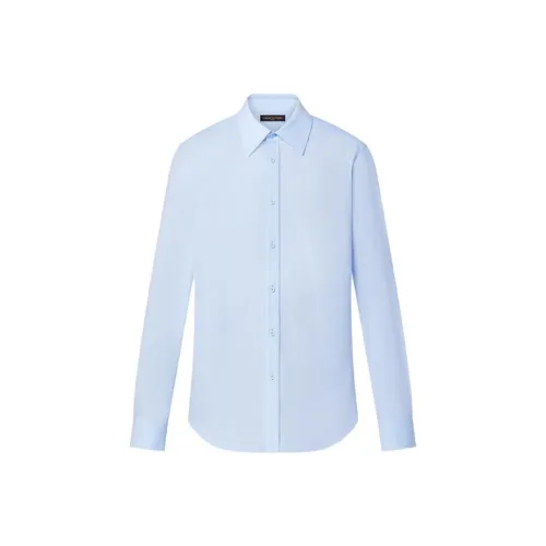 LOUIS VUITTON Длинный рукав тонкая рубашка мужская синяя