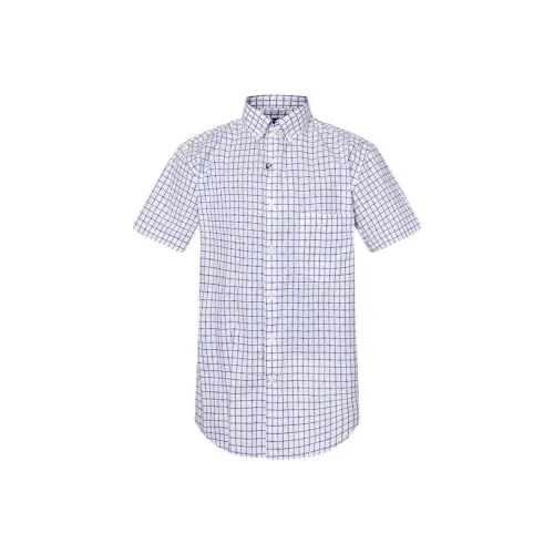 Paul Shark Yachting Рубашка Мужская Белая с Подкладочной тканью Синий и Фиолетовый Полосы