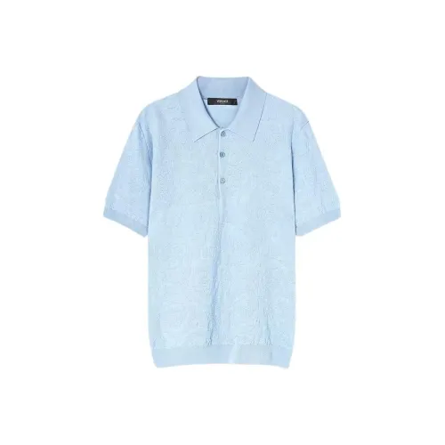 FANSIZHE Barocco KNIT Поло Поло Мужское Светло-Синий