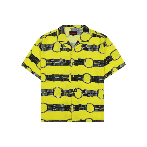 PLEASURES SS24 Летняя коллекция Рубашка Мужская Желтая
