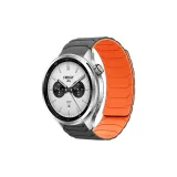 Броня, магнитный, силиконовый ремешок [серый и апельсин]