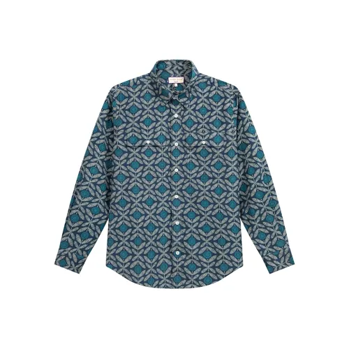 COTON DOUX Рубашка с принтом мужская 100% хлопок повседневная вельвет длинный рукав утолщенный мужская