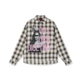 Абрикосовый черный клетчатый