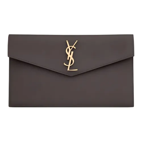 SAINT LAURENT UPTOWN Коровья кожа Конверт Сумка Клатч Маленький Женский Гравий