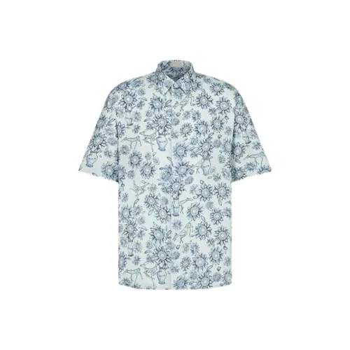 DIOR SS25 Летняя коллекция мужская одежда рубашка мужская серый цвет