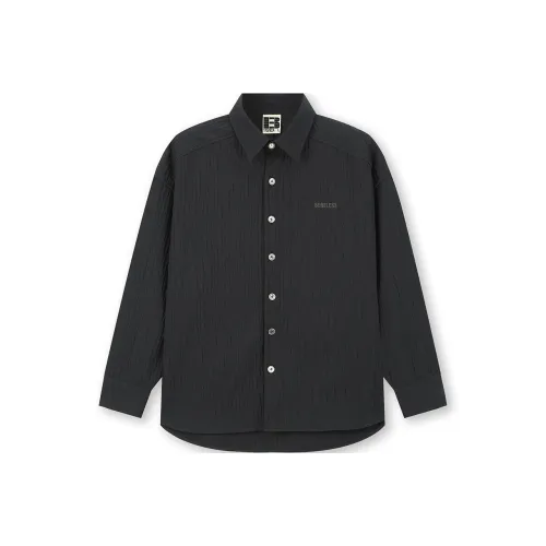 Безшовный крой, черный, унисекс, рубашки