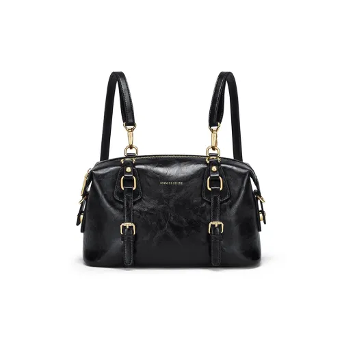 CNOLES Microfiber Synthetic Leather Backpack Crossbody Bag Shoulder Bag Women's Black CNOLES Микрофибра Синтетическая Кожа Рюкзак Сумка через плечо Сумка на плечо Женская Черная