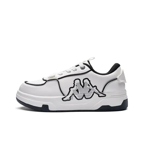 KAPPA Panda Print Спина к Спине Противоскользящие Устойчивые к Износу Низкий Топ Скейтборд Кроссовки Унисекс Белый Черный