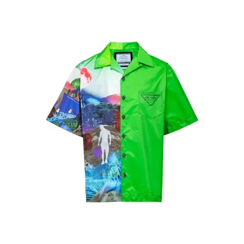 PRADA Зеленые Мужские Рубашки