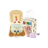 Торт на день рождения - синий + коробка для еды + букет + поздравительная открытка