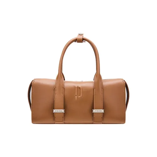 PECO Коровья кожа Бостонская сумка Женская Мокко Фиолетовый Золото