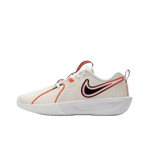 Nike G.T. Cut 3 Амортизация Устойчивый к истиранию Дышащий Низкий Топ Детские Баскетбольные Кроссовки Экрю Оранжевый