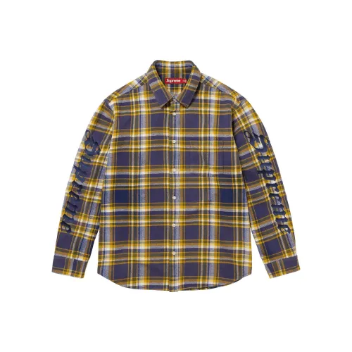 Supreme SS25 WEEK2 Old English Клетчатая Фланельная Рубашка Унисекс