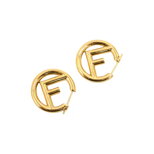 FENDI Серьги из бронзы женские золотые