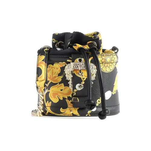 VERSACE JEANS COUTURE Синтетическая кожа Ведрообразные сумки Сумки через плечо Сумка через плечо Женская Черная