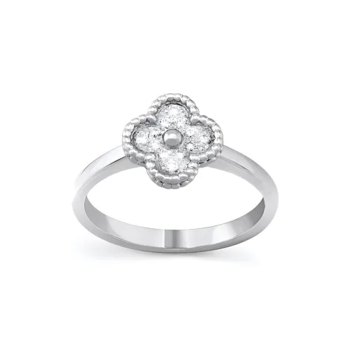 Van Cleef & Arpels Alhambra Four Leaf Lucky Series Кольца Белый, золотой Женские