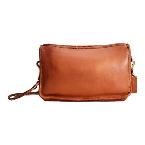 COACH Glove Кожа Сумка через плечо Большая Женская Коричневая