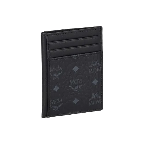 MCM Original Visetos Покрытый холст Держатель для визиток Mini Мужской Черный