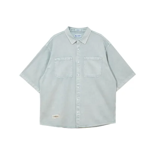 JACK JONES E39 Medium Blue Denim Men's Shirts JACK JONES E39 Средне-голубой деним Мужские рубашки