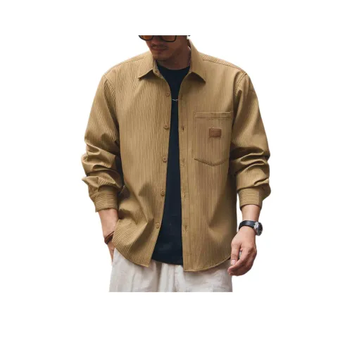 GELANLU Хаки Мужские Рубашки