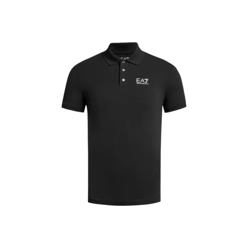 Emporio Armani EA7 SS24 Поло Мужское Черное