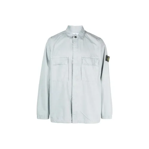 STONE ISLAND Рубашка Мужская Светло-Синяя