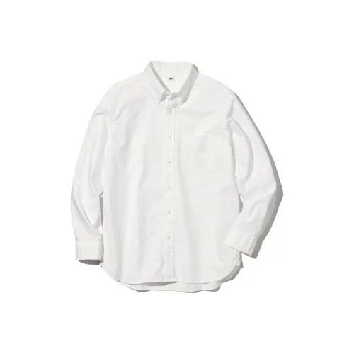UNIQLO Сливочный Унисекс Рубашки