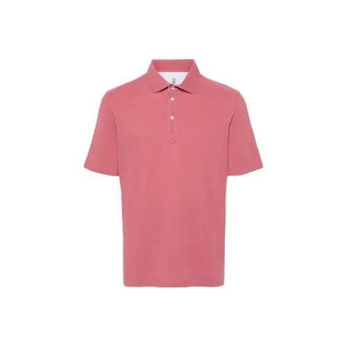 Brunello Cucinelli Темно-розовый Мужское Поло
