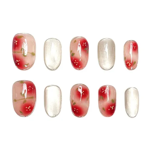 Rui Jin Алкоголь с вишней False Nail Короткий Яркий цвет Смузи Кошачий глаз