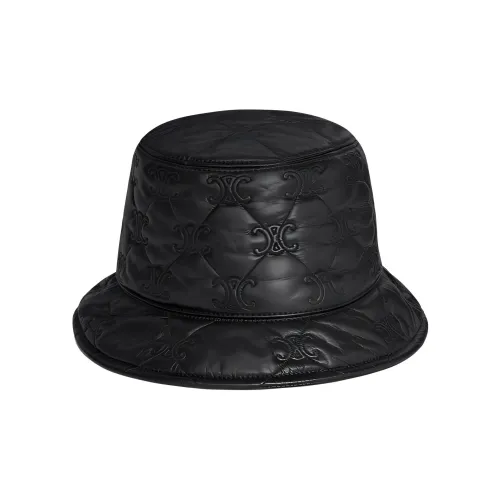 CELINE Lambskin Bucket Hats Women's Black